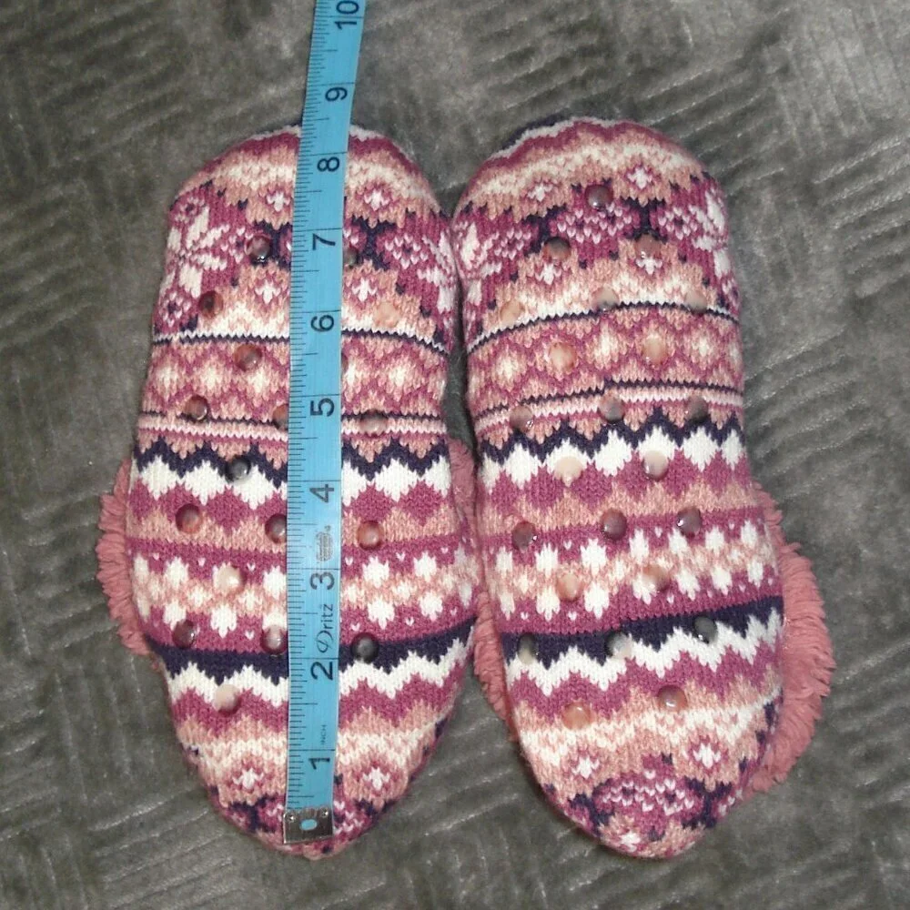 NO BRAND Girls Slippers Size 1.5 Pink White Multicolor